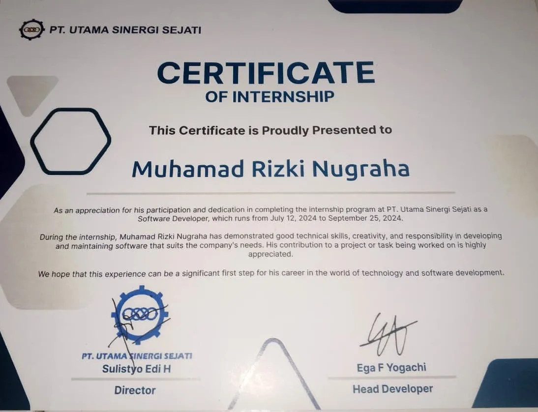 Certificate Of Intership